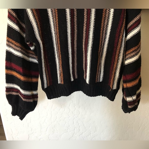 Loveriche|Boho knit crewneck sweater in vintage style stripes•Grandpa sweater - Picture 3 of 10